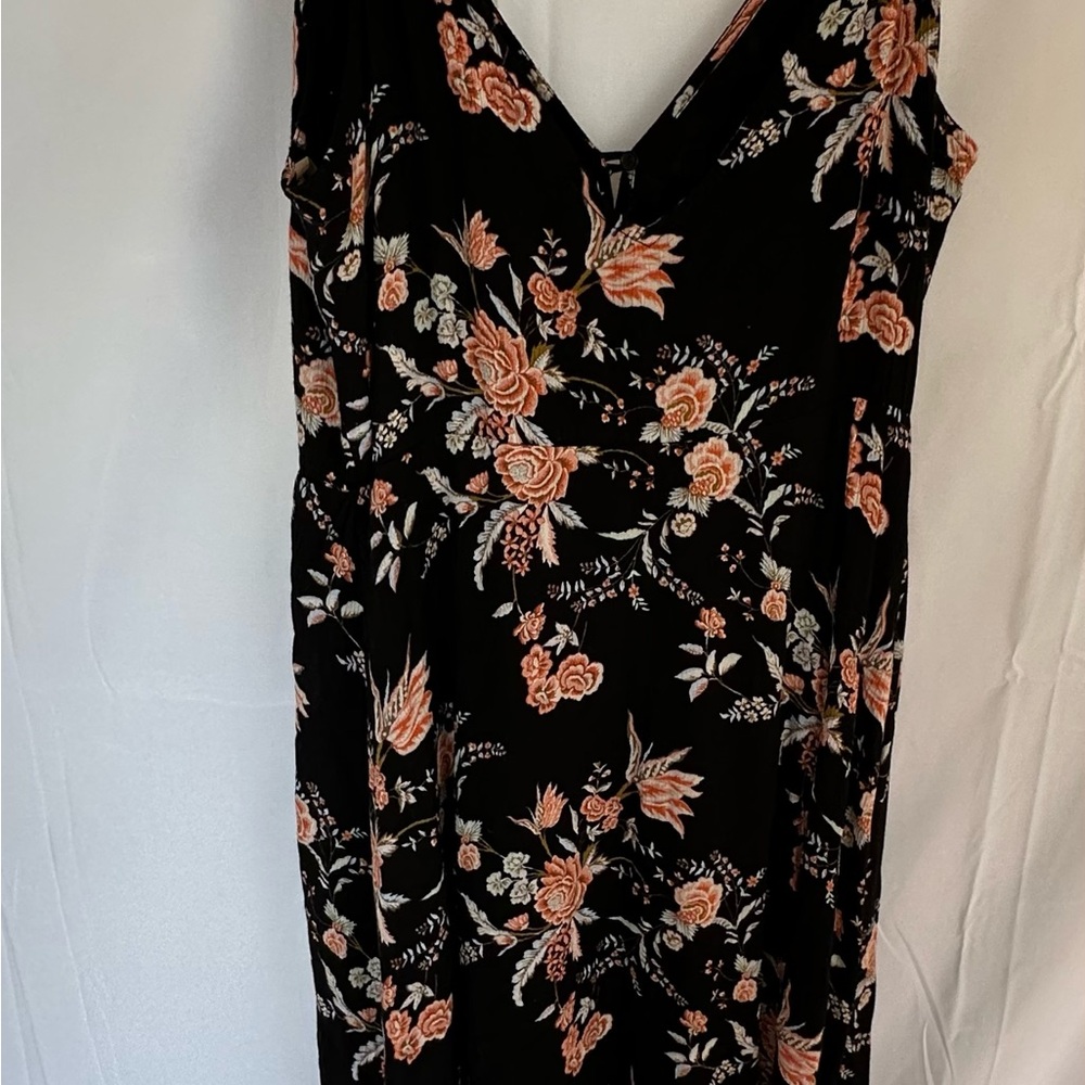 Lush Black Floral Midi Dress